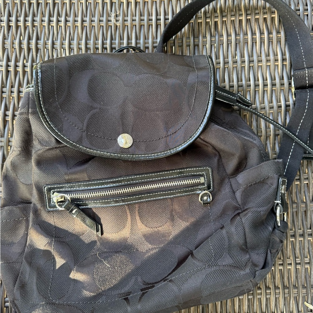 Coach Black Textured Women's Backpack